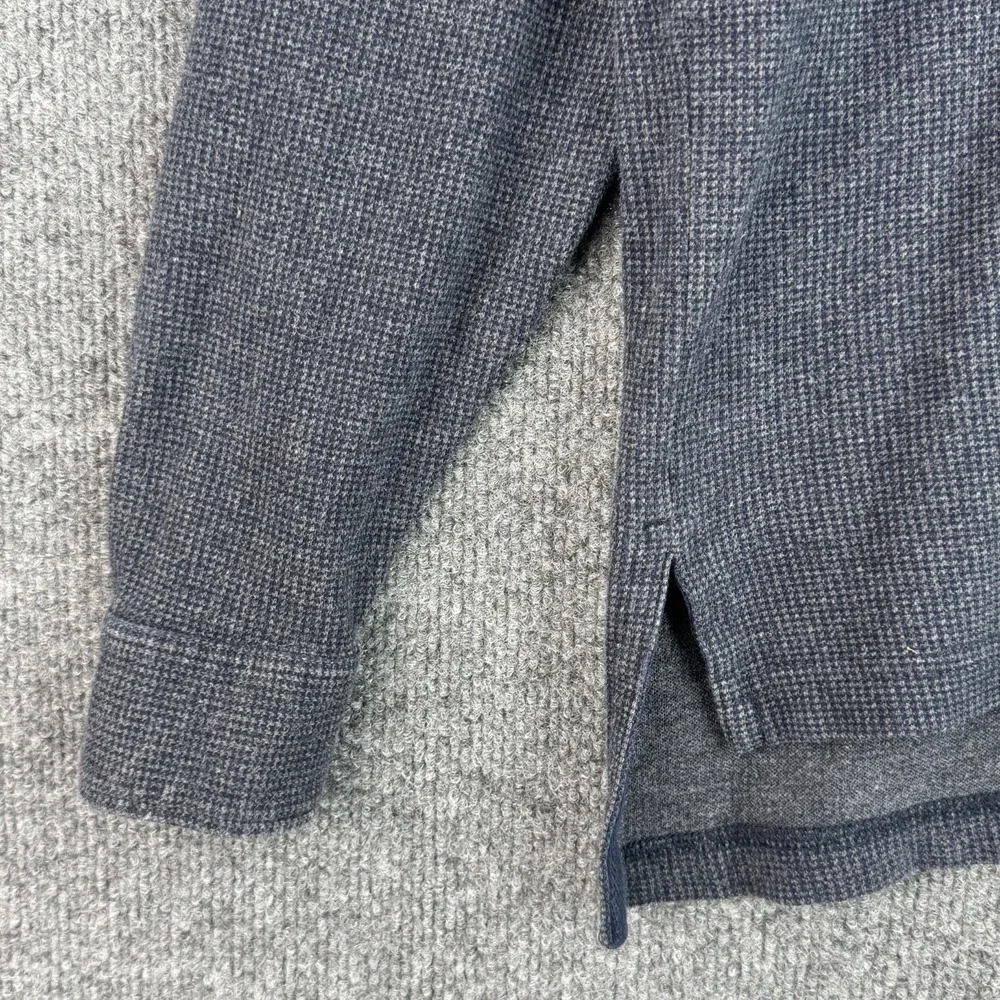 Polo Ralph Lauren Sweater Shirt Mens M Blue Gray Houndstooth Cotton Long Sleeve